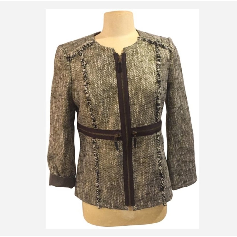 Etcetera Jacket Brown Multi Textured Metallic
